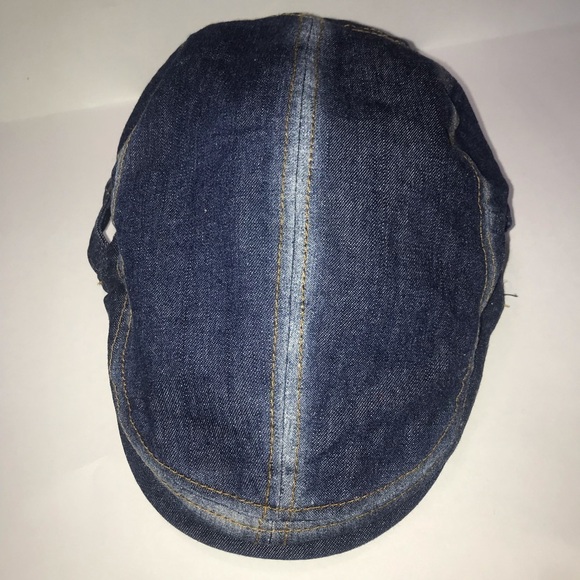 Newsboy Flat Cap Washed Denim 100% Cotton One Size - Picture 1 of 10